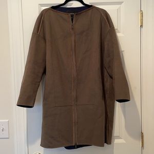 Lafayette 148 Olive/Taupe Wool Coat